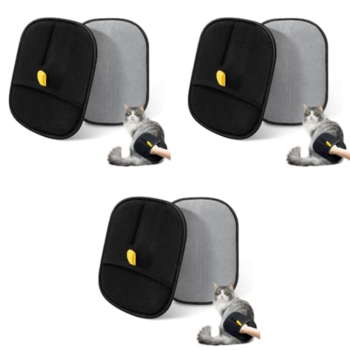 Qpets® Pet Hair Removal Gloves Static Catcher Mitt 9.85x8.46inches 3PCS