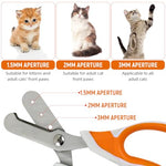 Qpets® Cat Nail Clipper with 3 Cutting Guard Holes 1.5mm 2mm 3mm Safety for Cats Stainless Steel Pet Grooming 2PCS