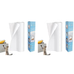 Qpets® Cut-to-Fit Cat Scratcher Transparent Anti-Scratch Tape Furniture Protector for Sofas Leather Couch Corners Table Legs No Odor Invisible Pet Claw Guard 30x300CM 2PCS