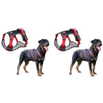 Qpets® Dog Harness No-Pull Pet with Safety Reflective Strip for Dogs Large Size Control Handle Belt Outdoor Oxford Cloth Vest Red XL Suitable for 22.5-45kg 2PCS