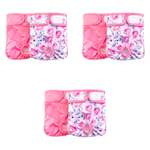 Qpets® Diaper for Dogs Female 2 Pack Pet Use Soft Reusable Dog Diapers 160ml Water Absorbption Comfort for Puppy L Recommended Waist 19-27 3PCS