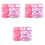 Qpets® Diaper for Dogs Female 2 Pack Pet Use Soft Reusable Dog Diapers 160ml Water Absorbption Comfort for Puppy L Recommended Waist 19-27 3PCS
