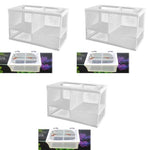 Qpets® Aquarium Fish Breeding Box in-Tank Floating with Suction Cups Small Nylon Mesh Quarantine Tank Insert Panels Plastic 16x15x15.5cm 3PCS