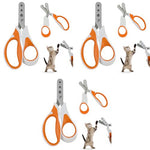 Qpets® Cat Nail Clipper with Cutting Guarding Holes 1.5mm 2mm 3mm Safety for Cats Stainless Steel Pet Grooming 3PCS