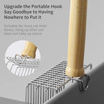 Qpets® Metal Litter Scoop Wooden Handle Fast Sifter Cat Potty Scooper 2 Kinds of Sifter Hole for 3-10Mm Clumping Clay 2PCS