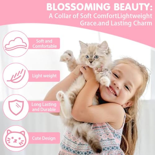 Qpets® Cat Collar Pet Cute Flower with Bell Lovely Quick Release Adjustable Soft Plush Gift 2PCS