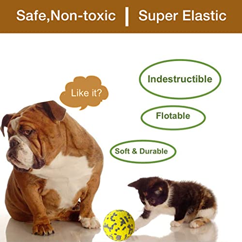 Qpets® 3 inch Dog Ball Durable Toy Balls Bouncy Toys Molar Chew Lightweight TPU Football for Dogs High Bounce Interactive Ball Large Medium Small Birthday Gifts 2 PCS