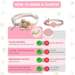Qpets® Cat Collar Pet Cute Flower with Bell Lovely Quick Release Adjustable Soft Plush Gift 2PCS