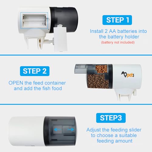 Qpets® Automatic Fish Feeder Timer Turtle Food Tank Accessories Aquarium Plastic Auto for Marine Aquariums Pond 11 Cm X 5 Cm X 15 3 PCS