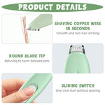 Qpets® Dog Paws Hair Trimmer USB Cordless with UV LED Light Paw Pet Fine for Around Buttocks Wounds Cat Small 2PCS