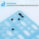 Qpets® 2Pcs Rabbit Cage Mat 9.8"x13.5", Hollow Plastic Small Animal Mat with 8 Clips, Dry & Hygienic Reusable Liner for Rabbit, Guinea Pig, Hamster, Easy to Clean, Anti-Accumulation Design