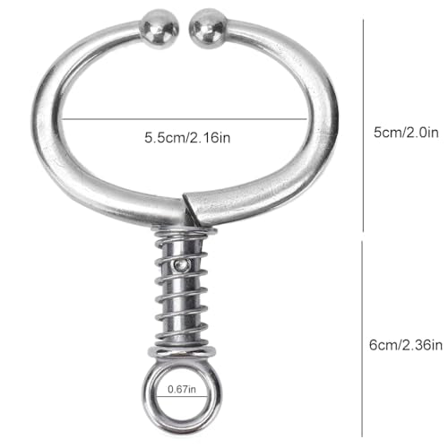 Qpets® Cattle Nose Ring No-Piercing Bull Clip-on Stainless Steel Detachable Cows 2 PCS