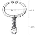 Qpets® Cattle Nose Ring No-Piercing Bull Clip-on Stainless Steel Detachable Cows 2 PCS