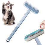 3 in 1 Pet Hair Remover Brush with 2 Intergrated Cleaning Brushes Long Handle Dust Cleaning Roller for Sofa, Carpet, Couch, Bed Sheet, Reusable Pet Hair Remover Brush Easy to Clean