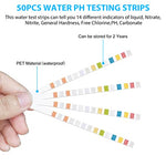Qpets® 100PCS Water Testing PH Strips 14 in 1 Kit Aquarium Test Professional Freshwater GH KH Nitrite Nitrate Chlorine Carbonate