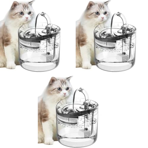 Qpets® Automatic Cycle Multiple Filtering Cat Water Fountain Dog Dispenser 1.8L Super Quiet Pet Drinking with Faucet Kits 3 PCS