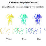Qpets® 6PCS Fluorescence Jellyfish Ornament Decoration for Aquarium Fish Tank Artificial Silicone Decor Floating Accessories