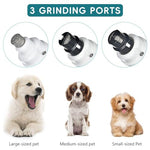 Qpets® Dog Nail Trimmer With LED Light Diamond Grinding Bit Rechargeable 2-Speed Electric Pet Grinder For Dogs Cats Noiseless Portable USB Powered Safe Efficient Cutter 2 PCS