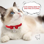Qpets® Cat Collar Adjustable Belt Strong Breakaway Buckle with Bell Velvet Neck Strap Soft Plush Gift Total Length 36CM 14.17in 2 PCS