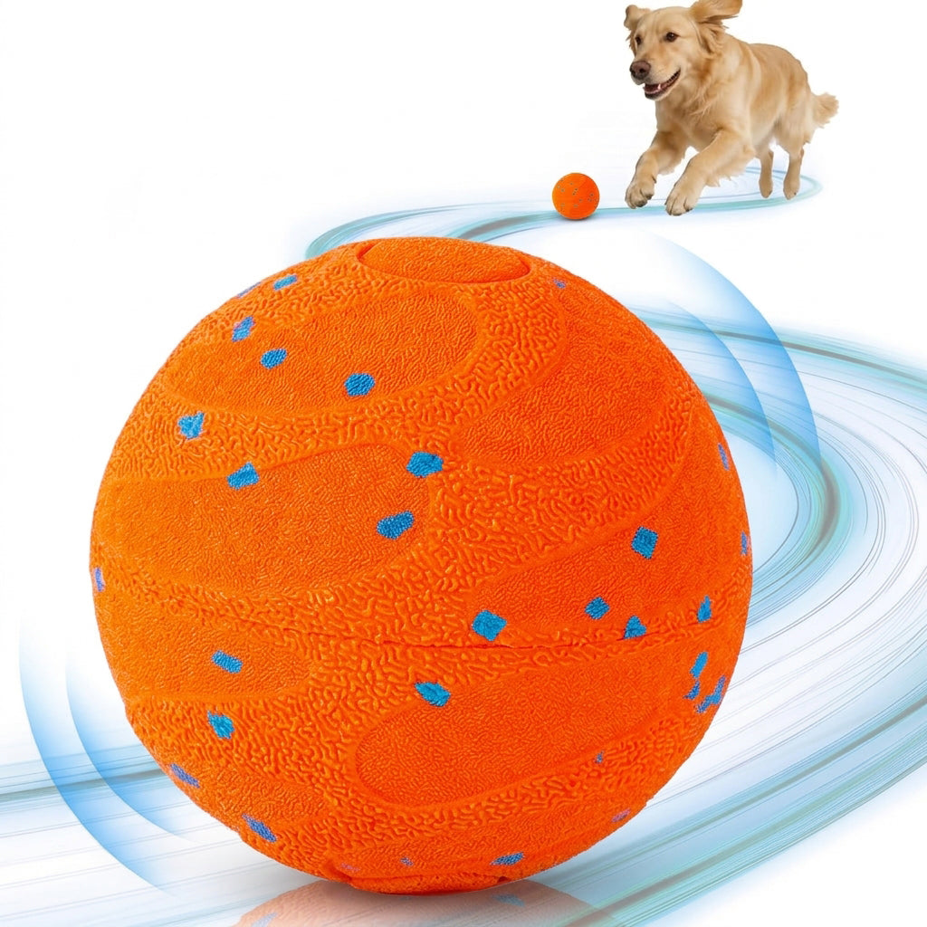 Qpets Interactive Dog Ball with 10mm ETPU Shell, Two Play Modes and IPX7 Waterproof Design