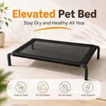 Qpets Elevated Dog Bed for Large Dogs and Cats, Breathable Mesh