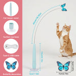Qpets Rechargeable Butterfly Cat Toy with Flexible Cord, Suction-Cup Base and Two Play Modes