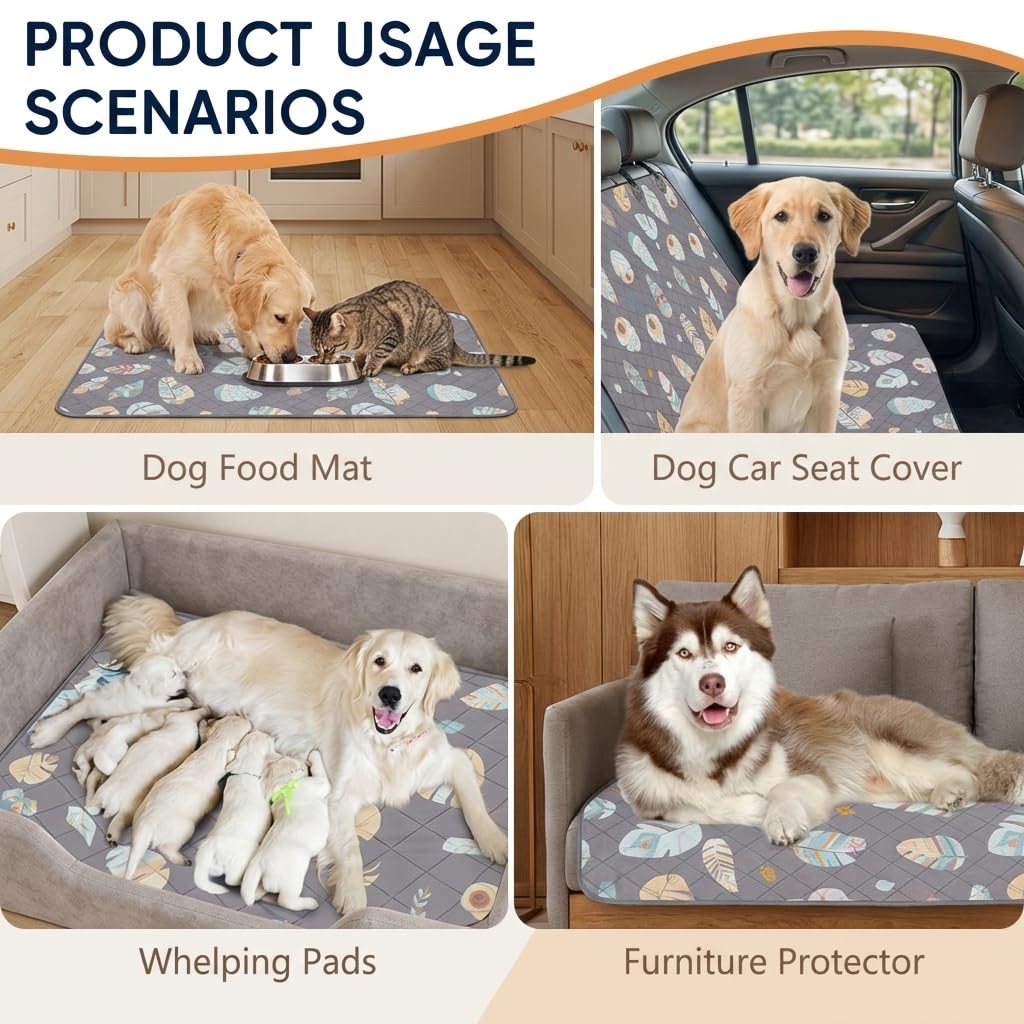 Qpets Washable Dog Pee Pad with 90x75cm Size, Absorbent Core and Waterproof TPU Backing