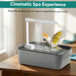 Qpets Automatic Bird Bath Box with USB Fountain, Quiet Circulating Water for Small Birds