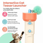 Qpets Automatic Cat Teaser Launcher with 2.2m Retractable String and Replaceable Teasers