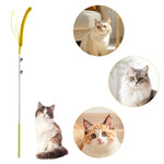 Qpets Cat Teaser Wand for Indoor Play with 19.69 in Wire & Realistic Foxtail Grass Attachment