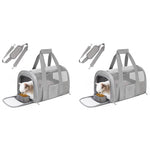 Qpets Cat Carrier for Travel with Dual Access Mesh Ventilation 43x30x28cm | Oxford Cloth 2 PCS