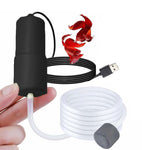 Qpets® Single USB Air Pump for Aquarium Quiet Mini Oxygen Pump Portable USB Powered Aerator for Nano Fish Tanks Shrimp Tanks and Outdoor Transport