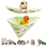 Qpets Hamster Hammock Set with Double Sided Plush Cone Pocket for Small Pets | All Season Cage Bed