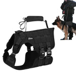 Qpets Tactical Dog Harness for Outdoor Adventures with Quick Release Buckles & Lifting Handle | Oxford Cloth Vest for Medium Large Dogs 30–45kg