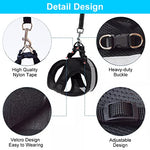Qpets® Cat Harness for Small Pets Adjustable Belt with Safety Reflective Strip Breathable Vest Mesh Fabric Accessories Leash Black Suitable for 1-2.5 KG 2PCS