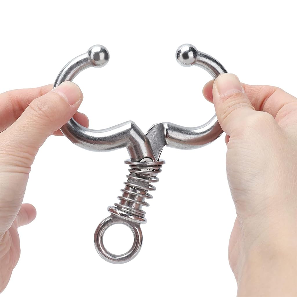 Qpets Cattle Nose Ring for Bulls and Cows featuring Clip-on Detachable Design 3 PCS Stainless Steel