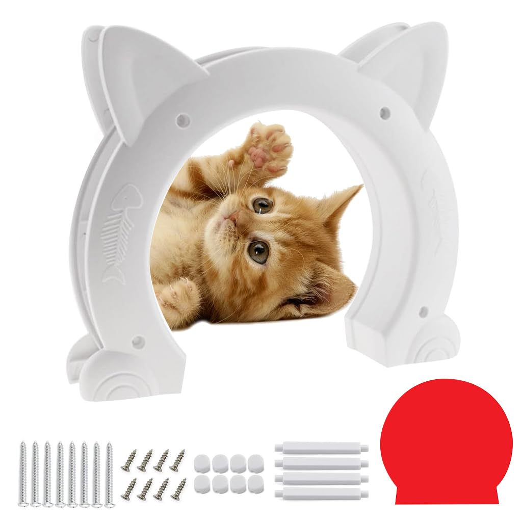 Qpets Cat Door for Interior Doors with 16.5–22 cm Opening and 360° Silent Hinge | ABS Build