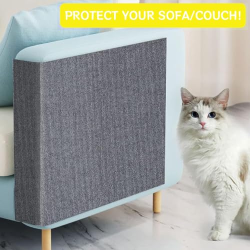 Qpets® Cat Scratch Pad for Cats Cut-to-Fit Scratcher Mat Self Adhesive Cardboard Wall Floor Furniture Protection 30x100CM 3 PCS