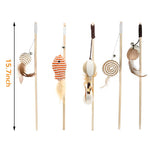 Qpets Cat Toy Set for Interactive Play with Feather Wands and Mouse Toys | 5 Piece Kit