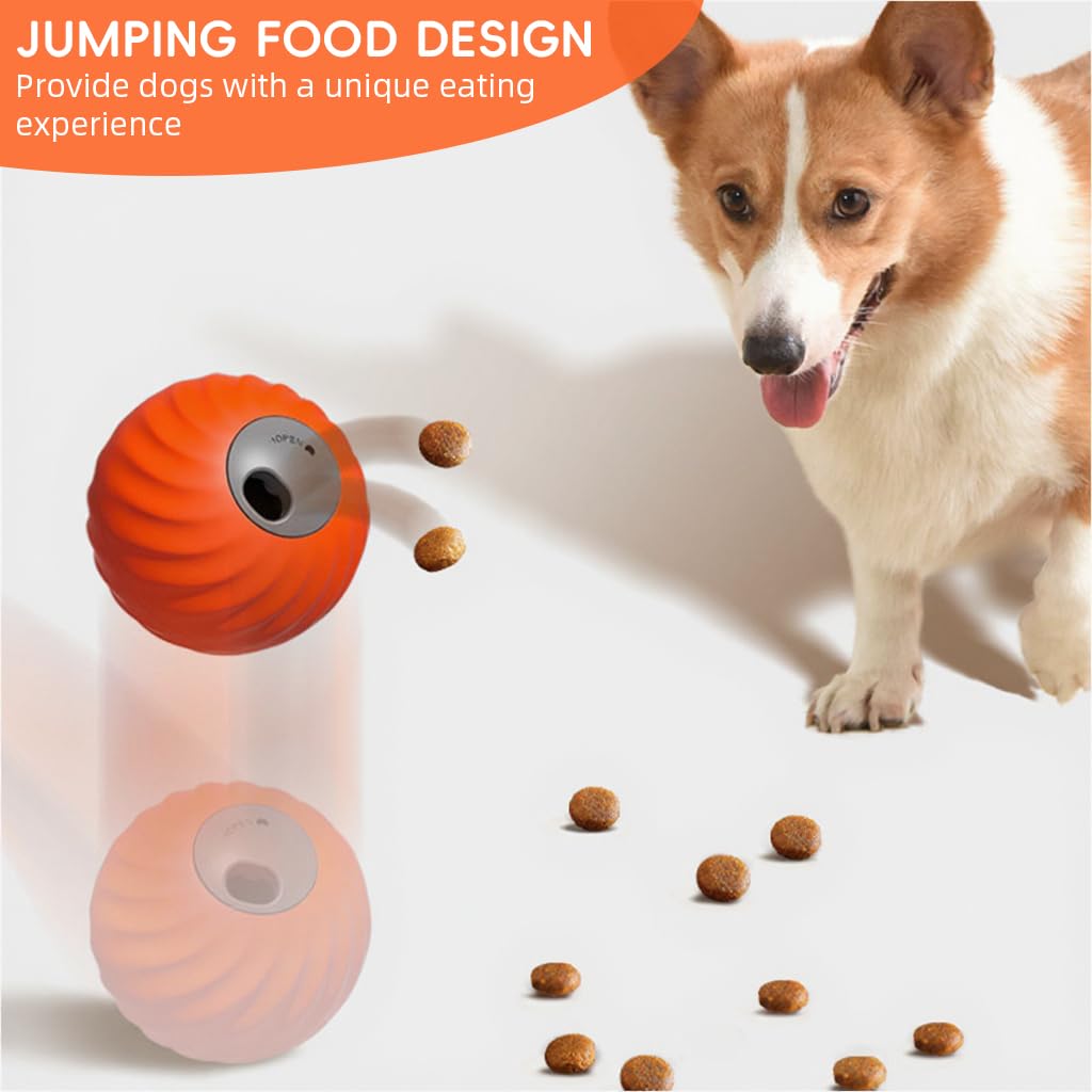 Qpets Dog Treat Ball for Interactive Play and Mental Stimulation with 500mAh Battery | TPU Dispenser featuring Crochet Strawberry Cover