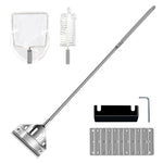 Qpets Aquarium Cleaning Tool with 16.5 in Stainless Steel Handle and 3 Attachments | Includes 10 Scraper Blades