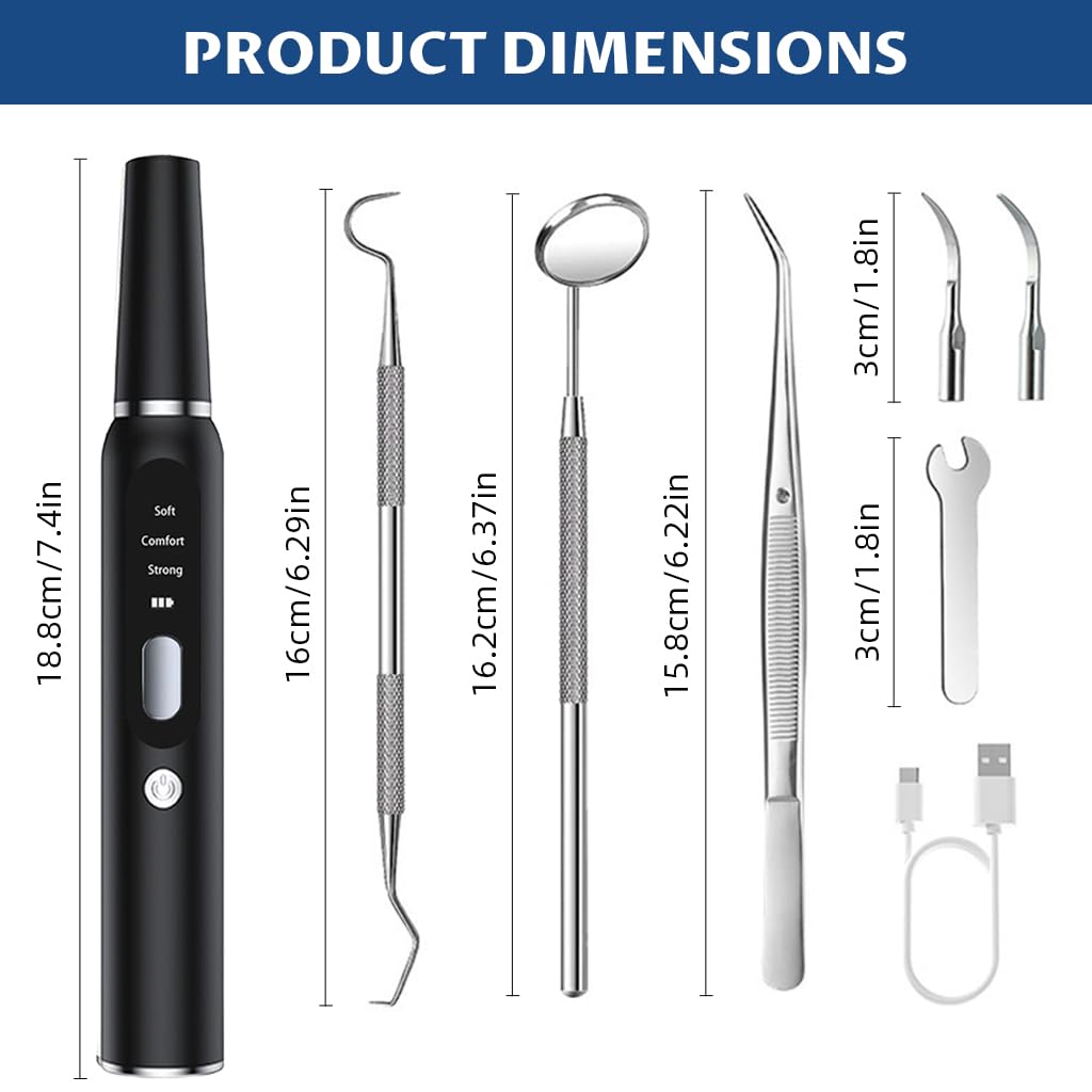 Qpets Electric Teeth Plaque Remover for Dogs with 3-Speed USB Rechargeable Design | Includes 2 Stainless Steel Tips and Dental Mirror