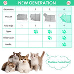 Qpets® 23 * 16 * 14 Inch Cat Bathing Bag Anti-Scratch Grooming Mesh for Nail Trimming Medicine Injection Adjustable Multifunctional Breathable Restraint Shower Green 3PCS