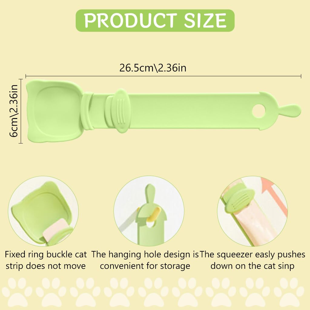 Qpets Cat Treat Feeding Spoon for Soft and Moist Snacks with Built In Sliding Squeezer | Food Grade BPA Free Silicone Portable Design