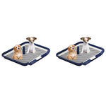 Qpets Indoor Dog Potty Training Tray 65x50cm with Removable Mesh Grate for Small Dogs | Easy Clean Reusable Toilet 2 PCS