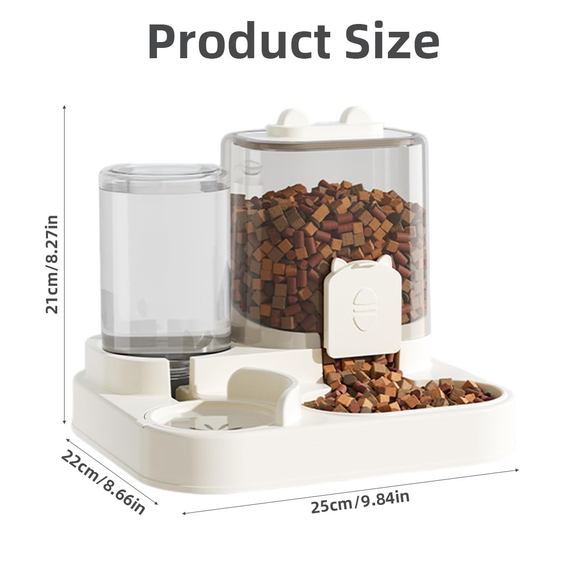 Qpets Automatic Pet Feeder for Cats and Dogs with 1.8L Food Bowl and 0.8L Water Tank | Gravity Design Foodgrade PP Structure