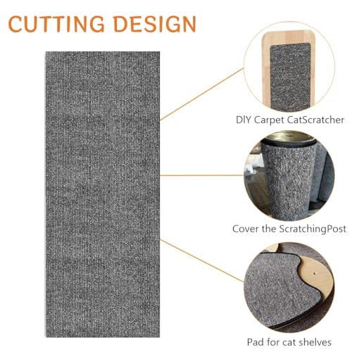 Qpets® Cat Scratch Pad, Scratch Pad for Cats, Self Adhesive Pets Cat Scratcher Cardboard Mat Wall Floor Furniture Protection (2Pack)