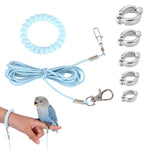 Qpets Parrot Leg Ring for Outdoor Exploration with 6.6ft Elastic Leash and Adjustable Wrist Buckle