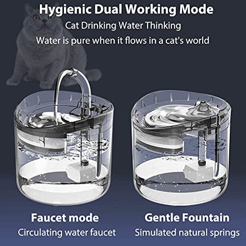 Qpets® Automatic Cycle Multiple Filtering Cat Water Fountain Dog Dispenser 1.8L Super Quiet Pet Drinking with Faucet Kits 2 PCS