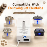 Qpets Cat Water Fountain Replacement Pump with LED Switch for 50oz, 95oz and 108oz Fountains
